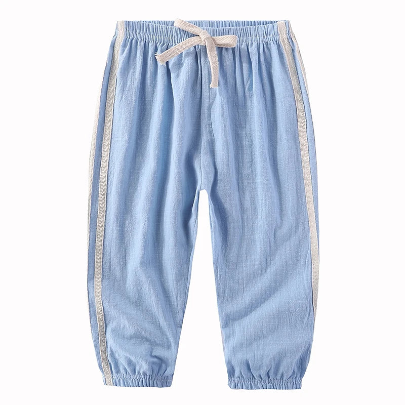Children Pants Cotton Linen Kids Trousers Anti-mosquito Summer Pants For Boys Girls Candy Color Breathable Fashion Casual Long