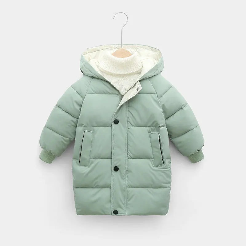 Kids Coats Baby Boys Jackets Fashion Warm Girls Hooded Snowsuit For 3-10Y Teen Children Thick Long Outerwear Kids Winter Clothes