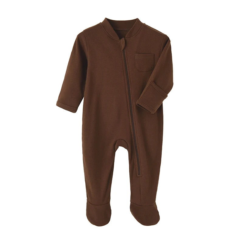 Mameluco para bebé recién nacido, mono con patas para primavera y otoño para niñas y niños, monos de algodón suave para niños pequeños, monos de Color sólido, ropa infantil