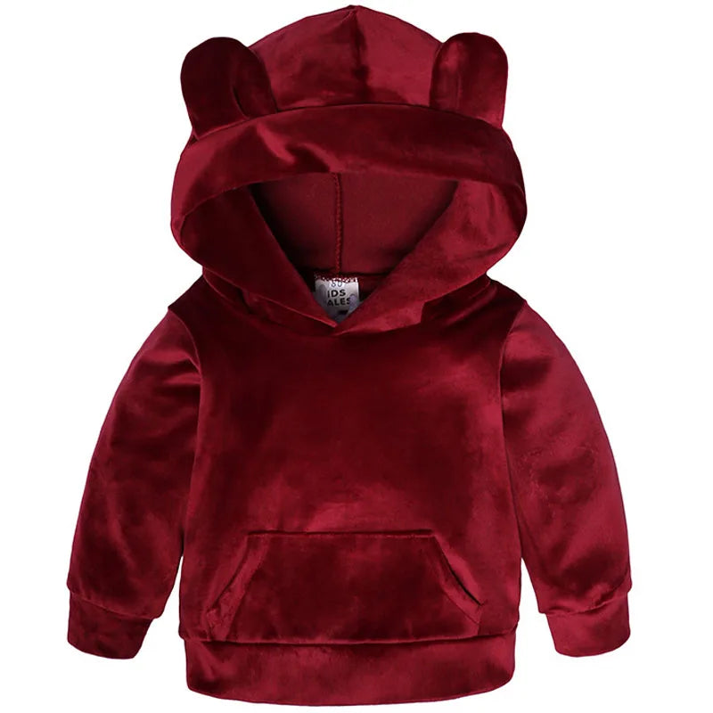 Baby Boys Girls Velvet Hooded Clothing Set Kids Jacket Coat Pants Suit for Sports Suits Tracksuits Toddler Children Clothes Set