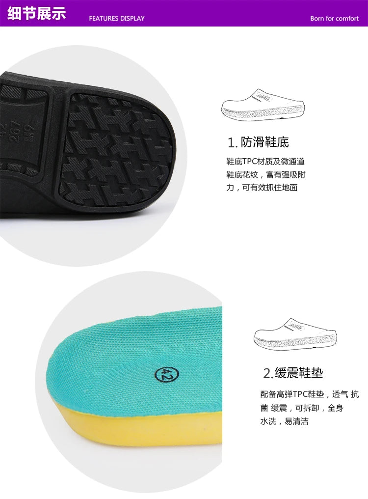 New EVA Unisex Chef Shoes Waterproof Oil-proof Kitchen Work Cook Footwear Non-slip Hotel Restaurant Men Slippers