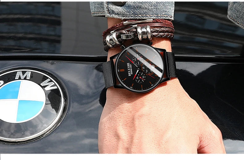 BELUSHI New Fashion Mens Watches Top Luxury Brand Sport Quartz Luminous Waterproof Chronograph Wristwatch Mens Watches