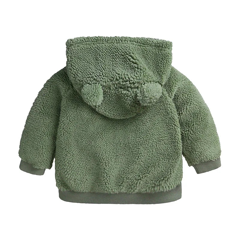 Winter Clothes For Baby Gir New Born Boy Jacket Autumn Solid Cute Ear Warm Soft Lamb Cashmere Coat Pajamas Newborn Costume Twins