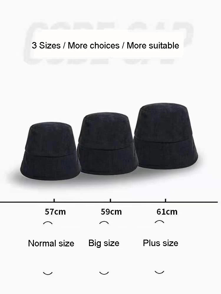 Big Size XL Bucket Hat for Men Autumn Winter Corduroy Bob Hip Hop Panama Street Dance Hat Bad Boy Cap Outdoor Large Fashion Hats
