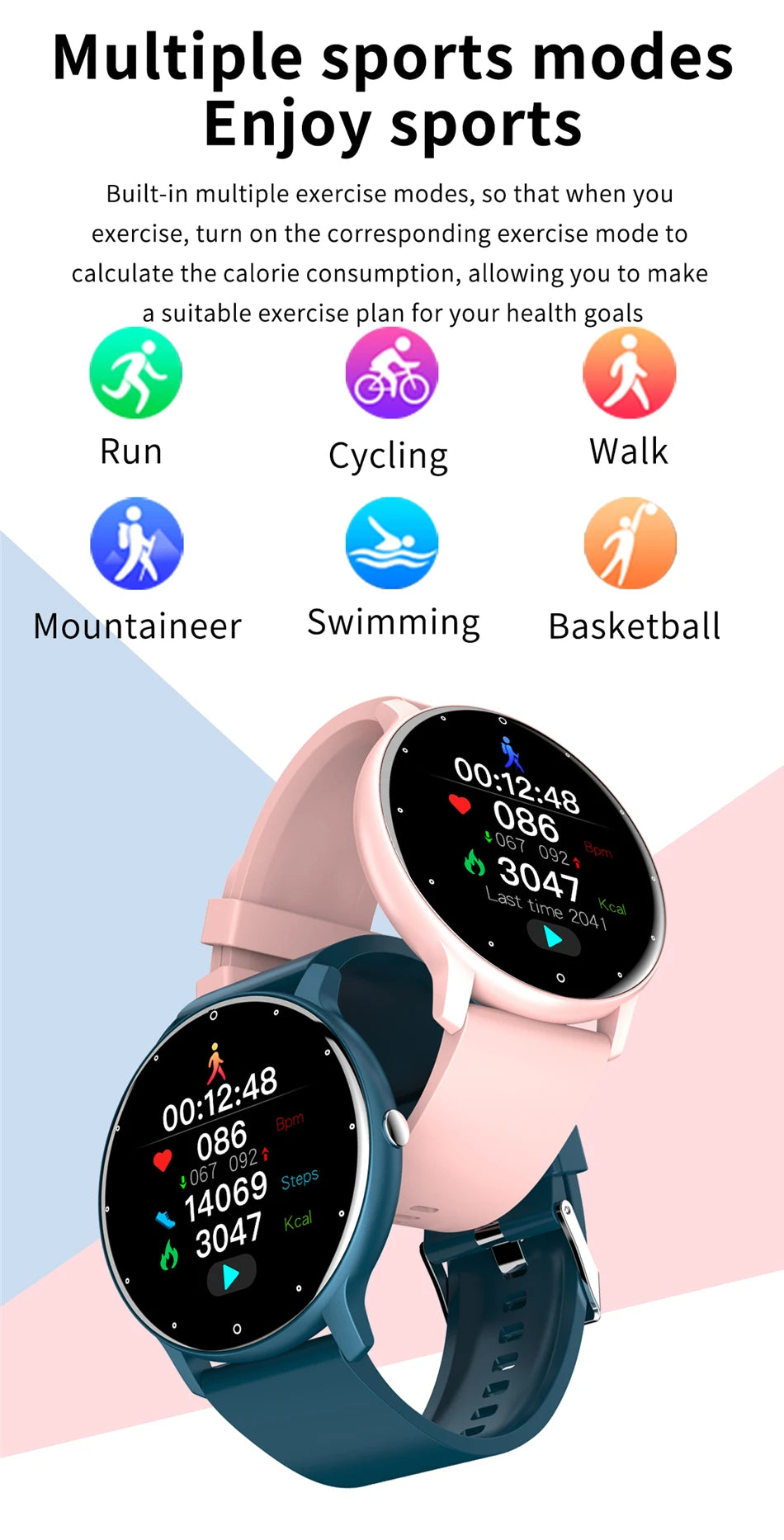 Men Smart Watch Full Touch Screen Digital Fitness Tracker IP68 Waterproof Sports Smartwatch for Women Phones 2023