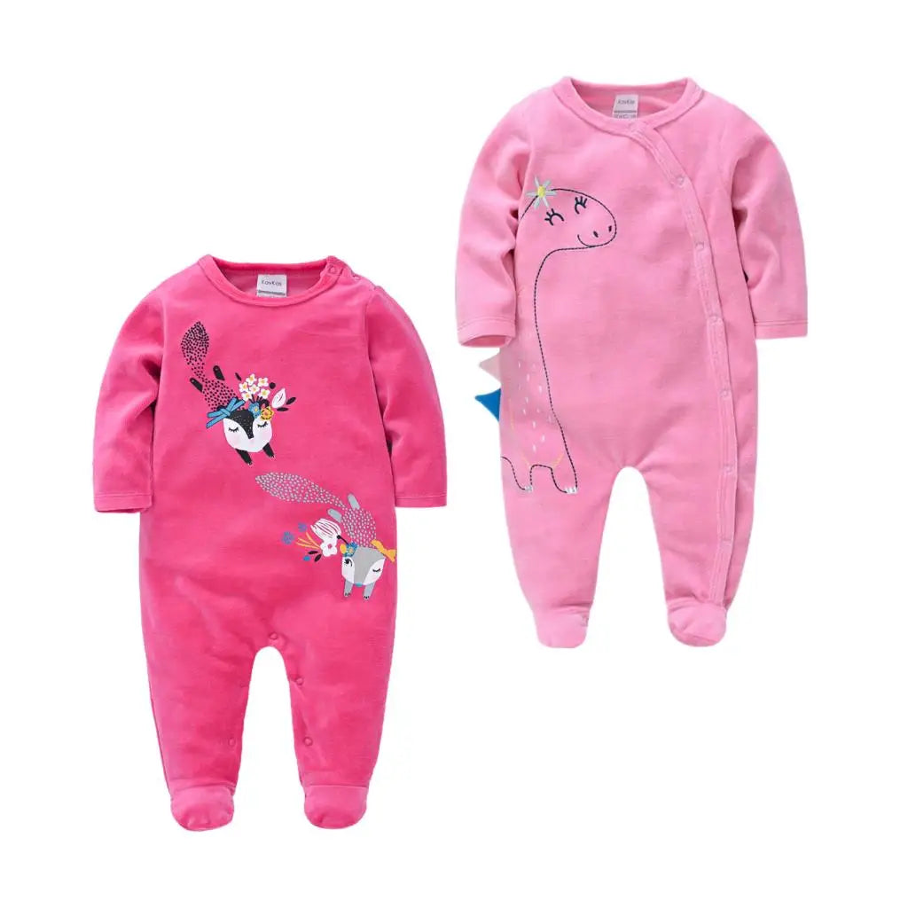 Pijamas De Bebe Nina Newborn Baby Girl Sleepsuit Cartoon Sleep Wear Christmas Warm Winter Infant Pajamas Toddler Pijamas De Bebe