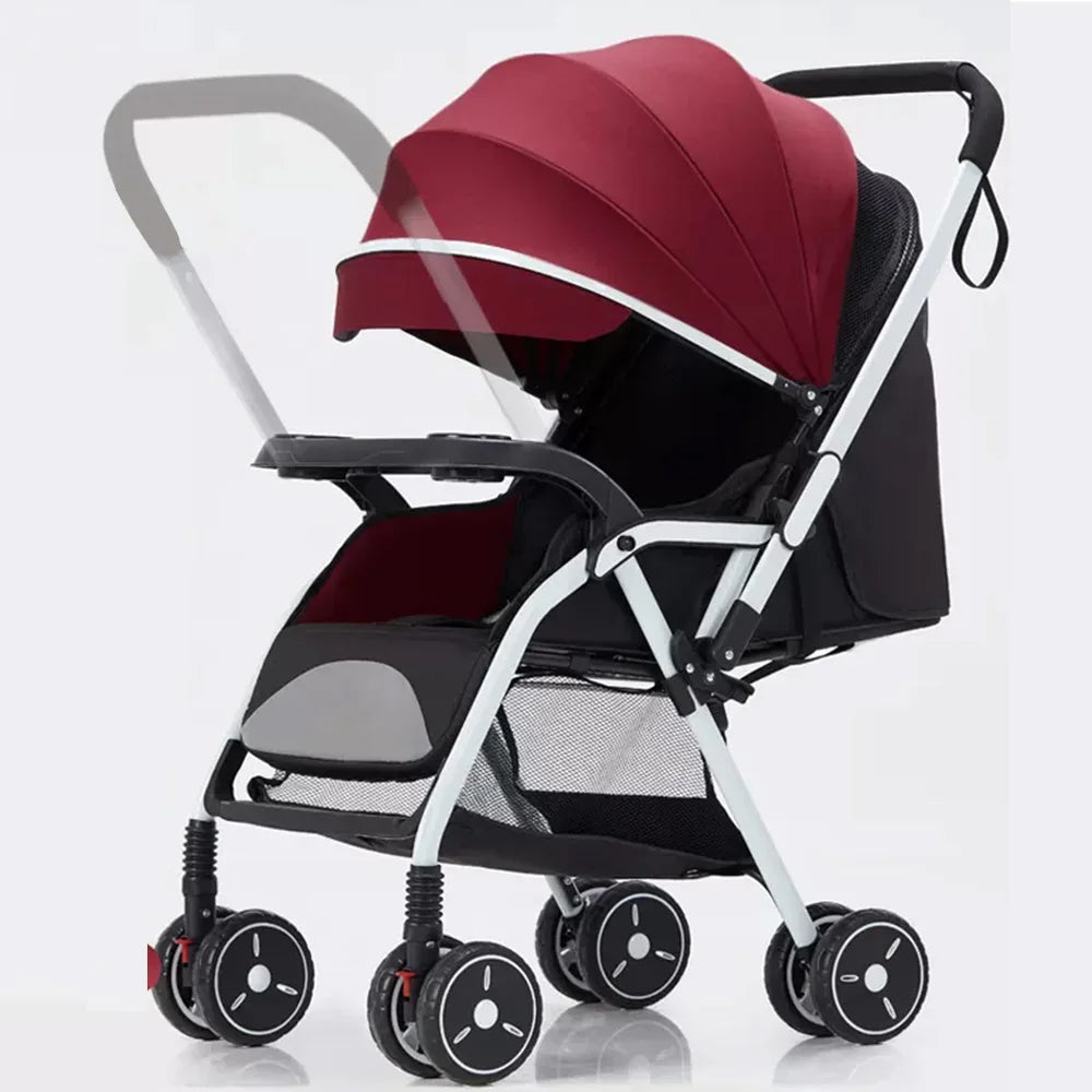 Custom Luxury Baby Stroller with All Terrain Wheels Portable Lightweight Foldable Pram Two Way Sunshade Cover