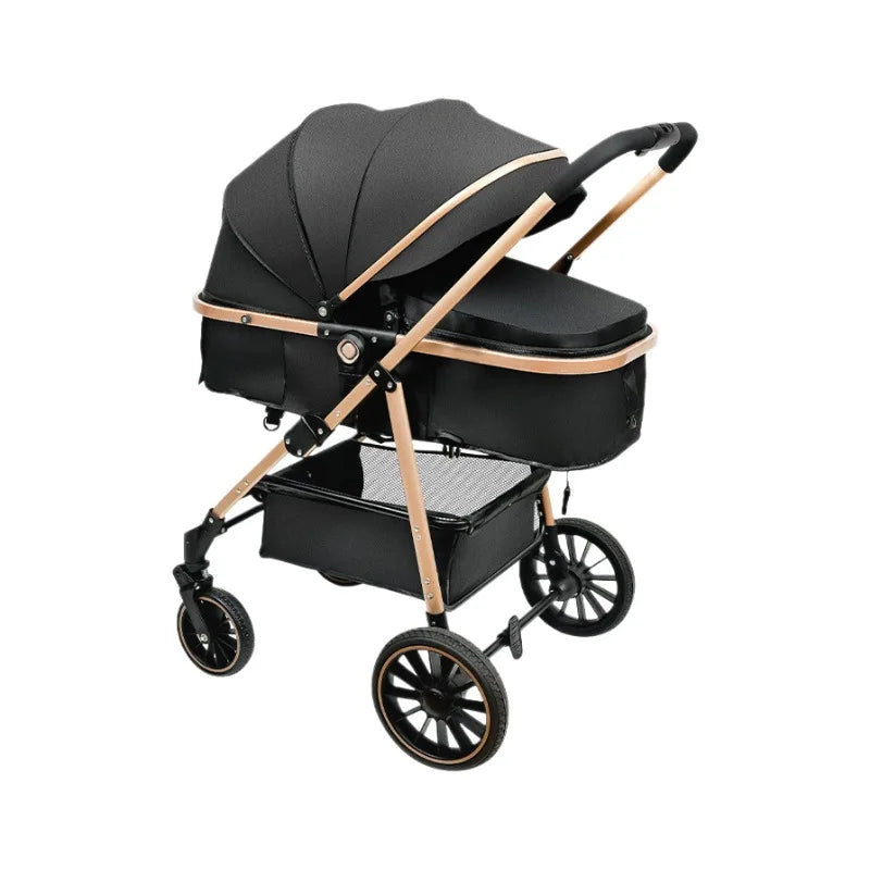 3-in-1 Foldable Baby Stroller Pram Car Sit Lie High Landscape Sleeping Lightweight Aluminum Frame Portable