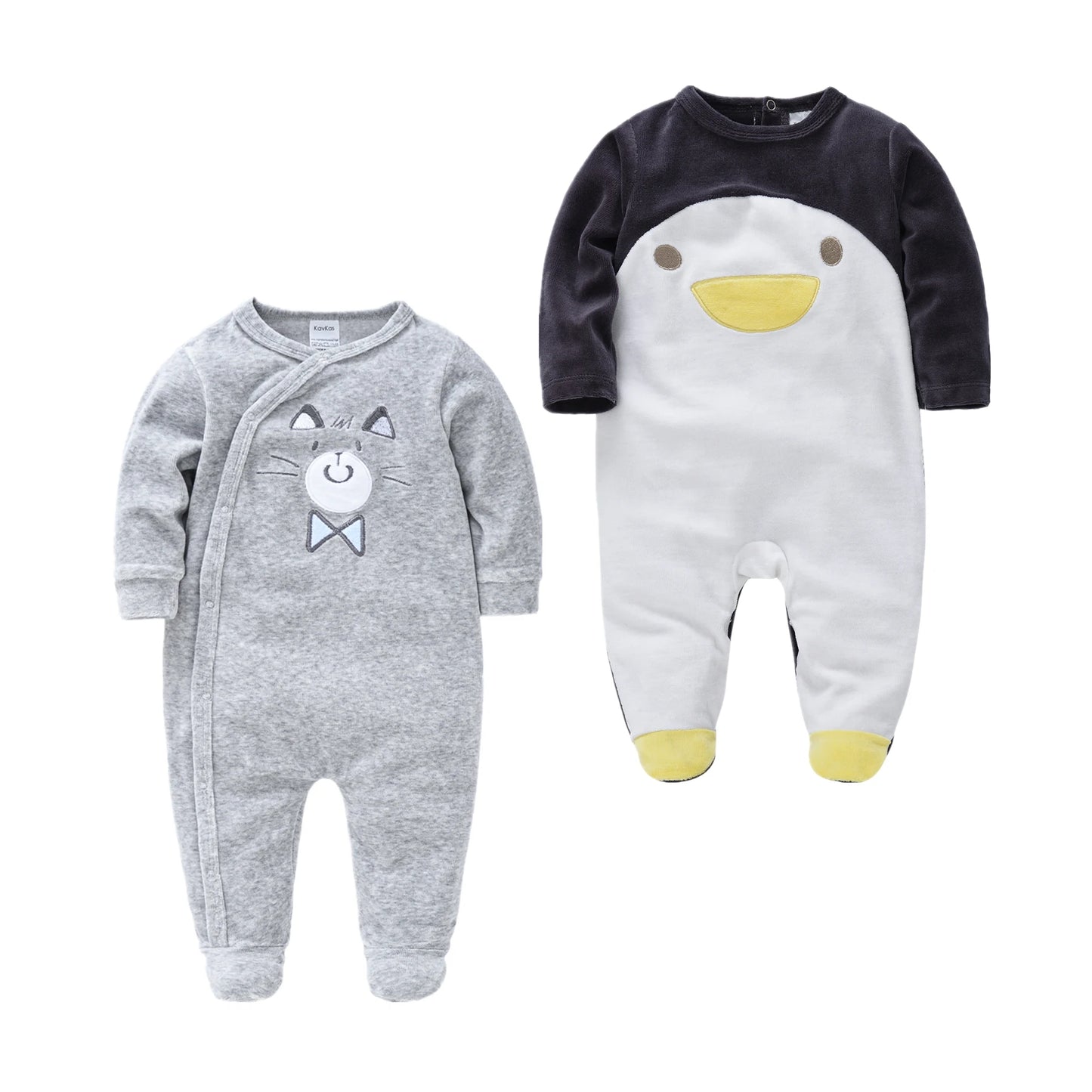 2 uds., pijama para niñas recién nacidas, Pijamas cálidos De invierno con dibujos animados para niños pequeños, Pijamas De bebé