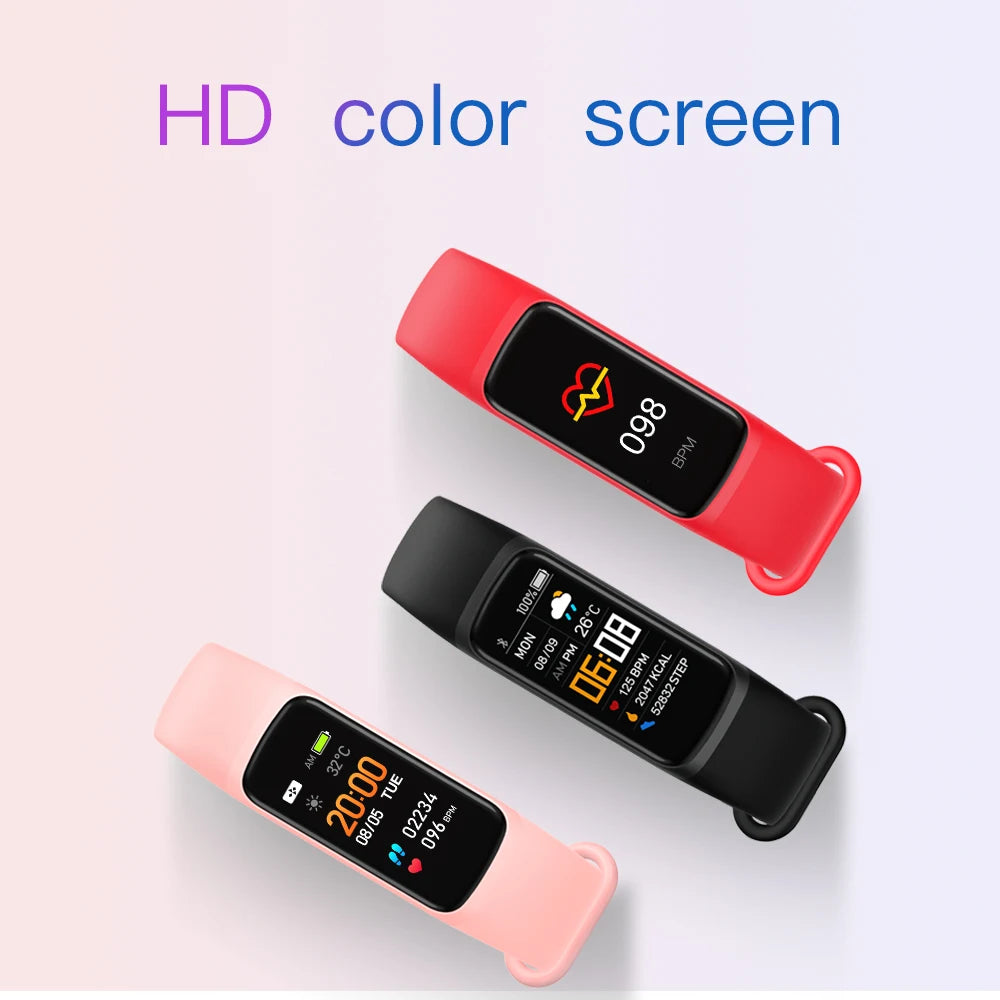 Men Women IP67 Waterproof Smartband Blood Pressure Fitness Bracelet Heart Rate Monitor Fitness Tracker C7 Smart Bracelet Watch