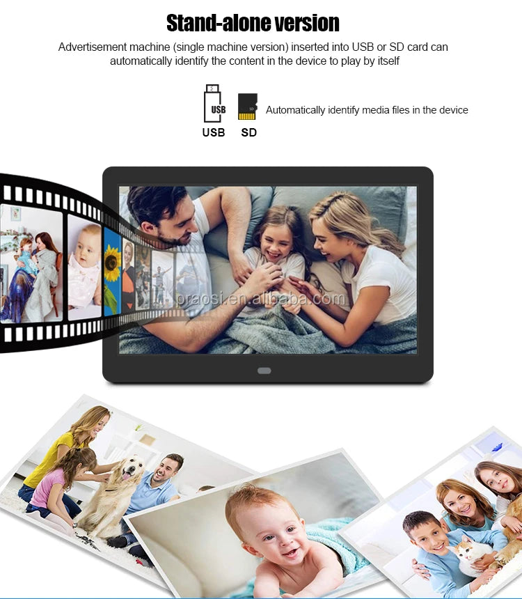 WiFi Digital Photo Frame Clock LED/LCD Available Big Sizes 11 12 13.3 14 15 17 18.5 21.5 23.6 32 Inches Download Free Mp3 Mp4