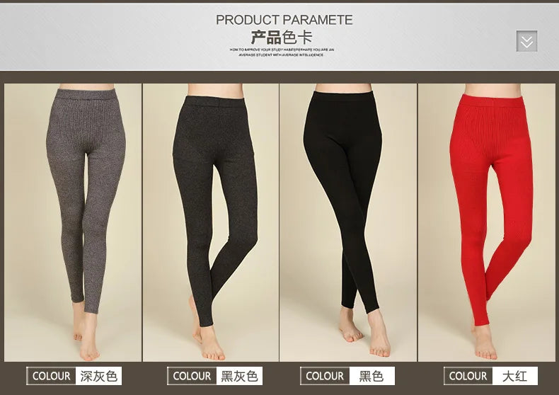 High-quality high-waist cashmere plus size women winter leggings medium-thick solid color thermal sexy leggings women