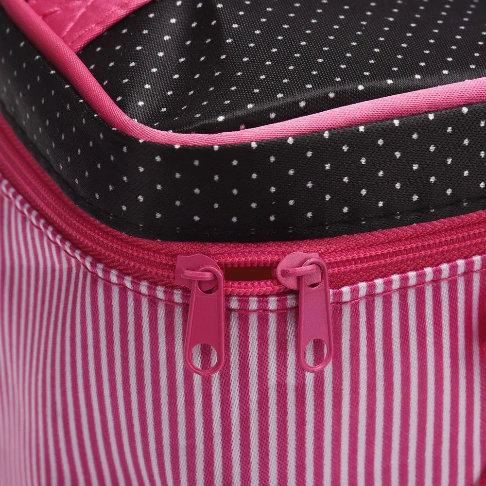 Women Travel Bow Stripe Make Up Bags Girl Cosmetic Bag Makeup Beauty Bra Wash Organizer Toiletry Pouch Storage Kit Bath Case