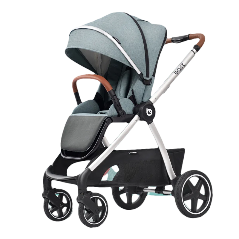 bask baby stroller, bidirectional high view, suitable for sitting and lying down, lightweight, folding, shock-absorbing
