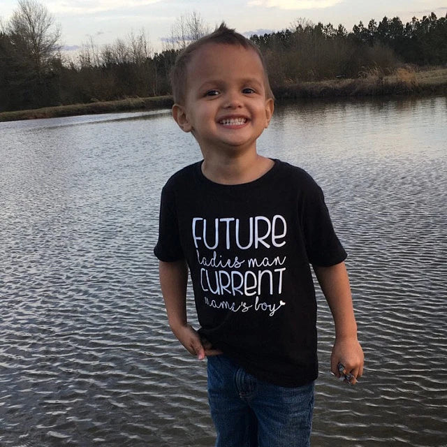 Future Ladies Man Current Mama's Boy Valentine's Day Shirt Toddler Valentines Day T-Shirt Toddler Graphic Tees Shirt Fashion
