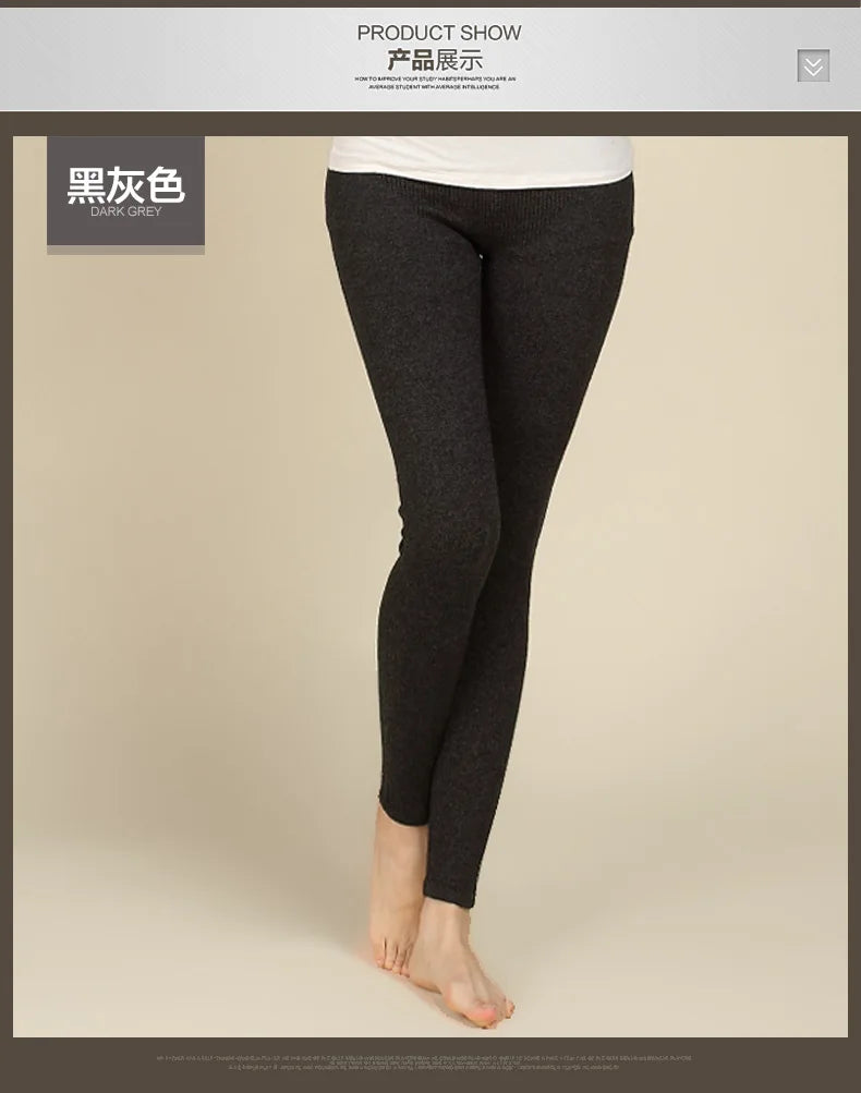 High-quality high-waist cashmere plus size women winter leggings medium-thick solid color thermal sexy leggings women