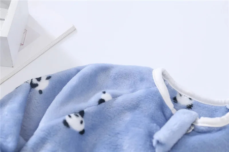 Baby Pajamas For Boys Girls Thick Warm Pajama Autumn Children Flannel Onesies Jumpsuits Winter Kids Cartoon Blanket Sleepwear