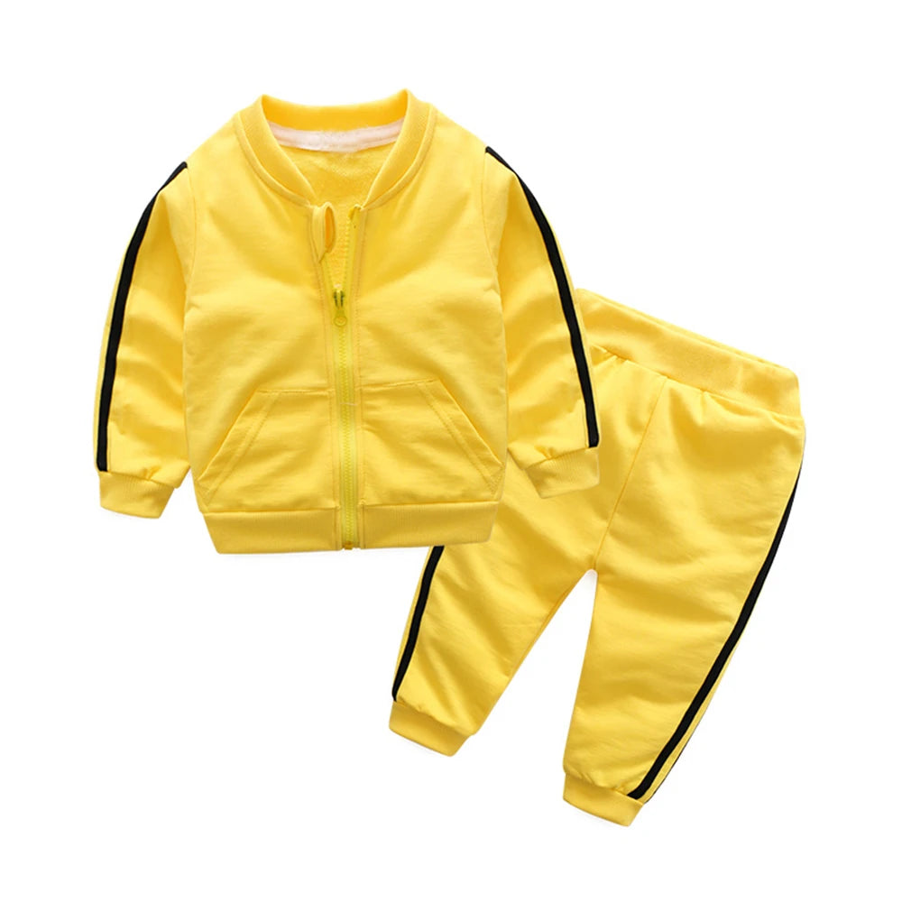 top and top 2021 Autumn Fashion Kids Boys Girls Clothes Cotton Zipper Jacket+Pants 2pcs Toddler Tracksuit Boys Clothing Set