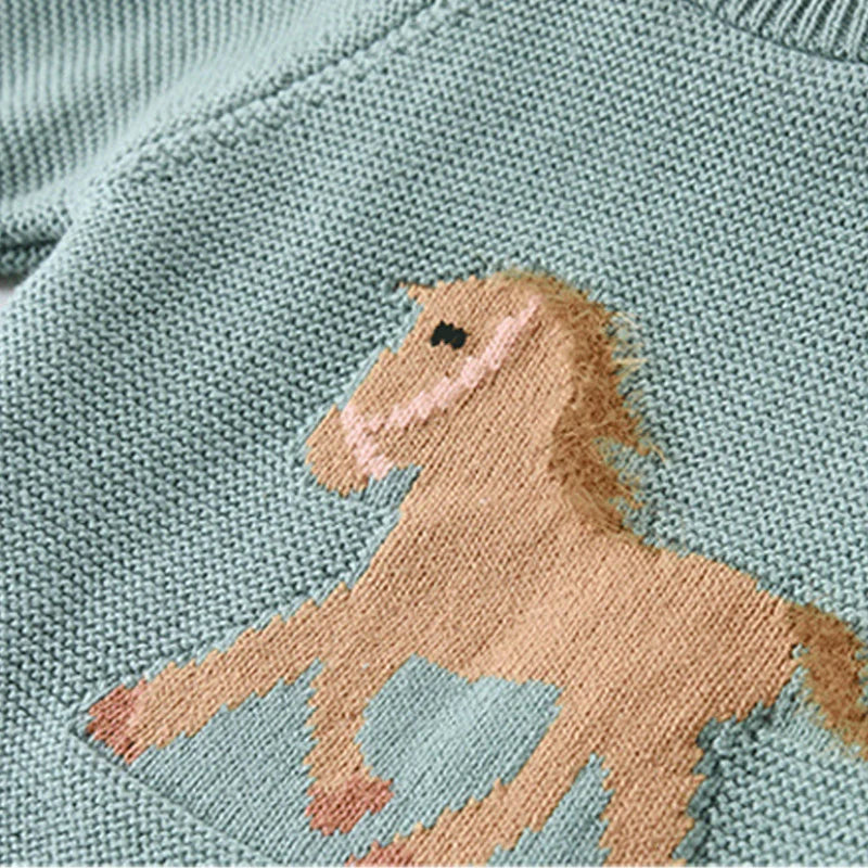 IENENS Kids Boys Girls Sweaters Clothes Baby Toddler Warm Sweater Coats Children Cartoon Thicken Tops Wool Pullovers Clothing