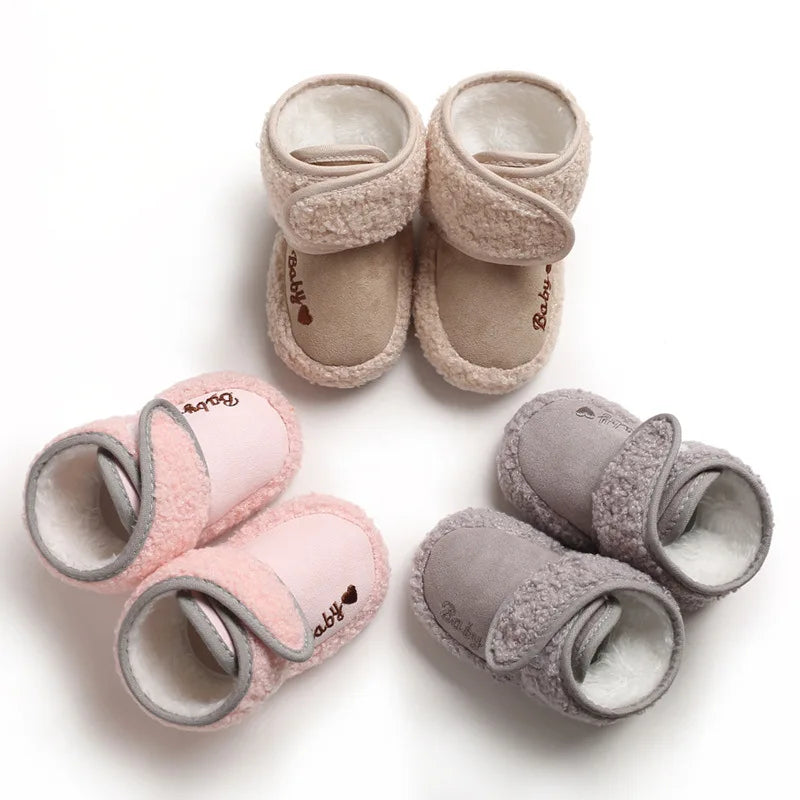 Newborn Winter Infant Shoes Baby Girl Boy Bow Knot Baby Boots Casual Sneakers Non-slip Soft Soled Walking Shoes Age for 0-18M