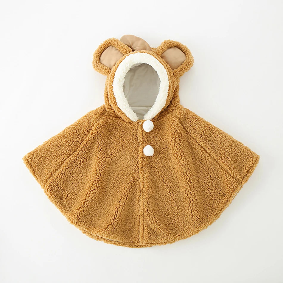 Ropa de abrigo cálida para bebés, otoño e invierno, capa de Cachemira de cordero para recién nacidos, ropa para niños pequeños, manto polar de 0 a 3 años