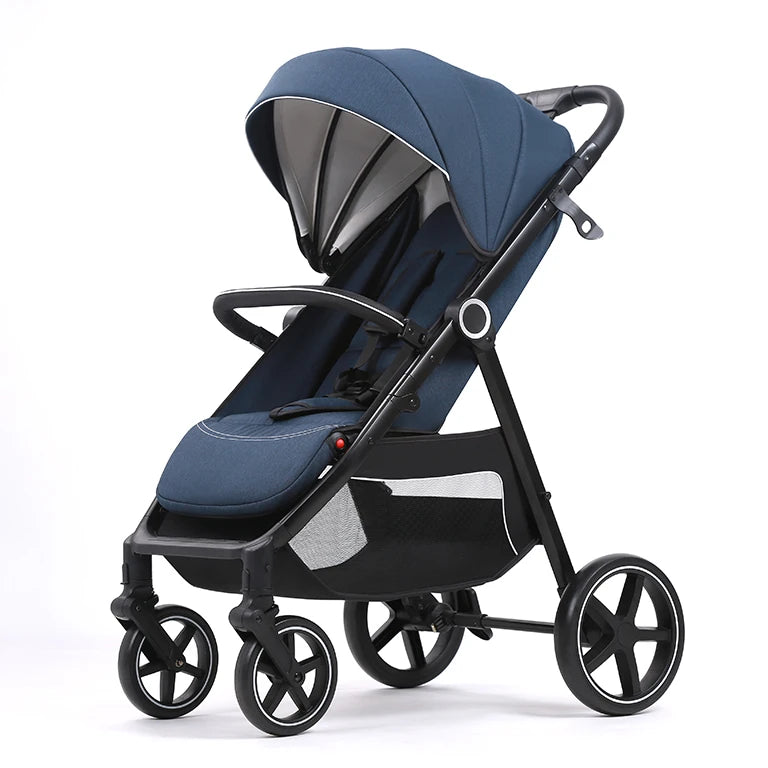 3-in-1 Foldable Travel Baby Push Stroller for 3 Years+ Kids By with One-Foot Brake & Five-Point Seat Belt