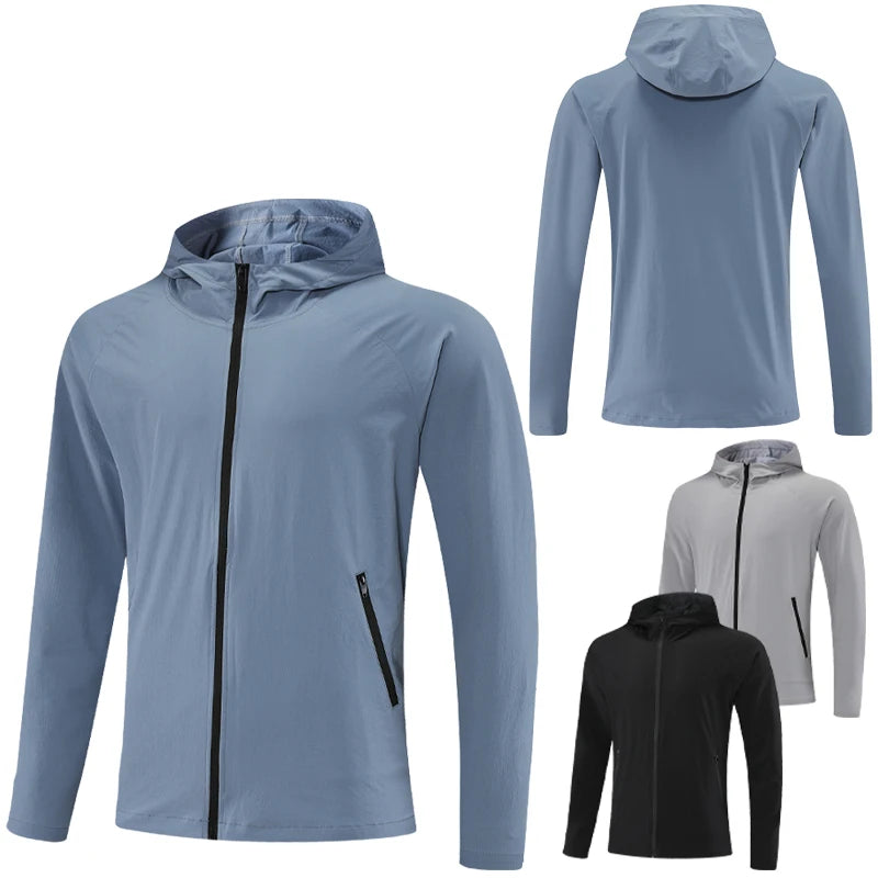 Men Jackets Sport Casual Zipper Hoody 2021 New Running Outdoor Jogger Coats Pockets Solid Color Gym Sweatshirts Training Hoodies