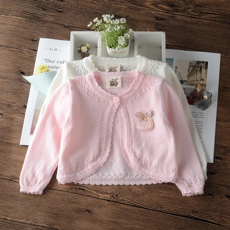 Little Baby Girl Jacket Cute Outdoor Sweater Toddler Sweet Cotton Newborn Cardigan 3 6 12 18 24 36 Month Baby Clothes 205036