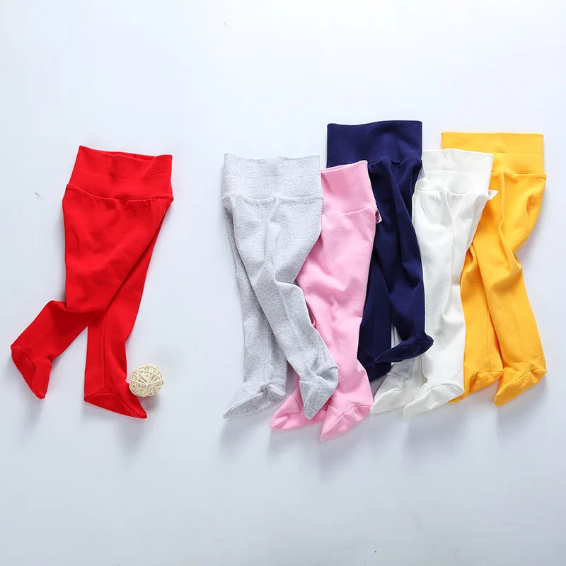 Pantalones con patas de cintura alta para bebé de 0 a 36m, mallas para bebé recién nacido, pantalones para primavera y otoño, pijama para bebé