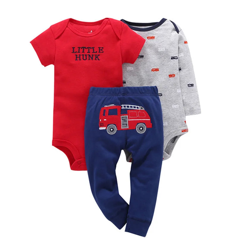 Unisex Baby Clothing Set Newborn Baby Boys Girls Clothes Soft Cotton Two Pieces Bodysuits+Pants Cartoon Roupa de bebe