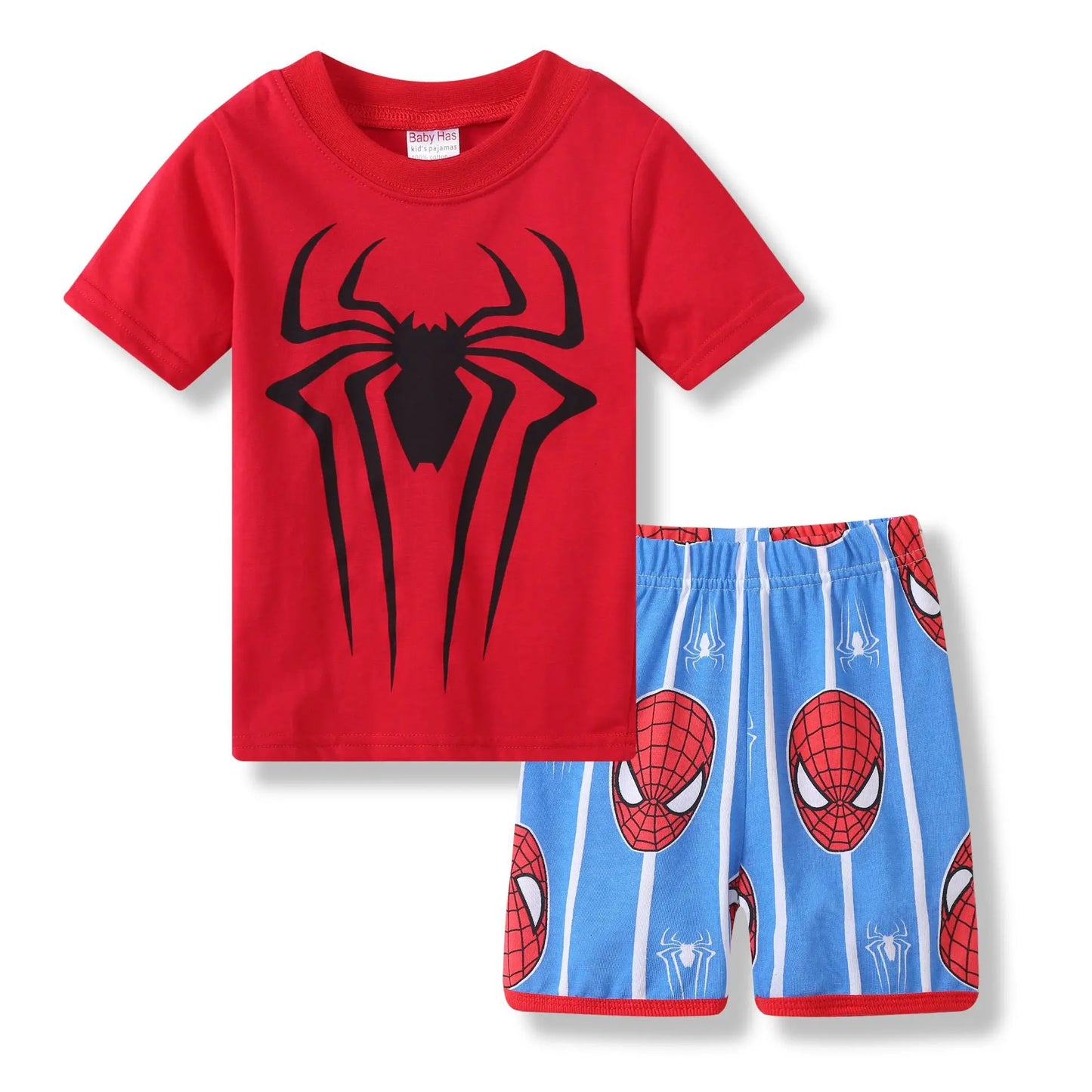 Novedad de verano, conjunto de pijamas de Los Vengadores para niños y niñas, traje de manga corta de SpiderMan, ropa de dormir de algodón con dibujos animados, conjuntos para niños