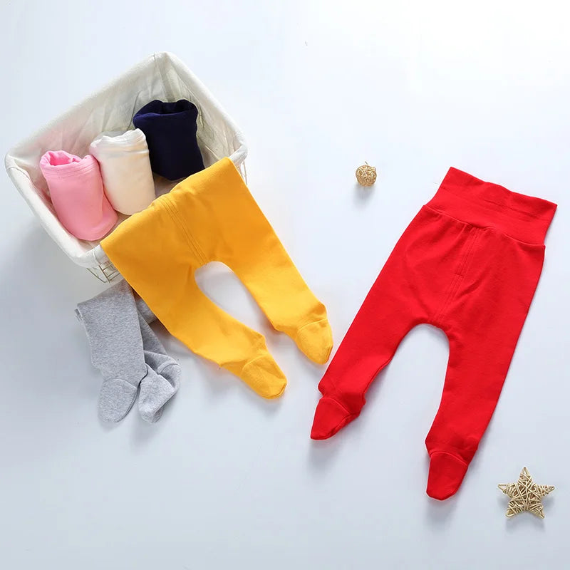 Pantalones con patas de cintura alta para bebé de 0 a 36m, mallas para bebé recién nacido, pantalones para primavera y otoño, pijama para bebé