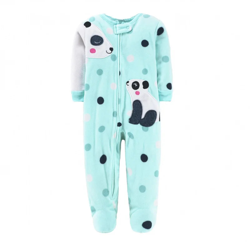 Footed Warm Baby Rompers 2023 Spring Fall Micro Polar Fleece Hot Baby Pajamas jumpsuits Infant baby boy girl sleepwear 0/3-12M