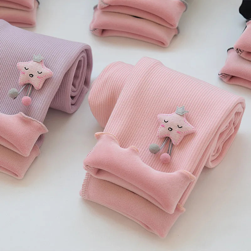 Leggings cálidos para niñas, pantalones de invierno para niños, pantalones largos, ropa gruesa de otoño e invierno para niños, pantalones para niñas, mallas de 2 a 10 años