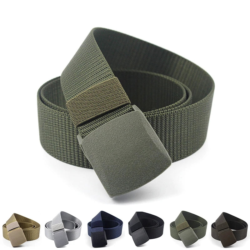 New Fashion Unisex Plain Webbing Mens Boys Waist Belt Waistband Casual Multicolor Rainbow Colorblock Canvas Belt