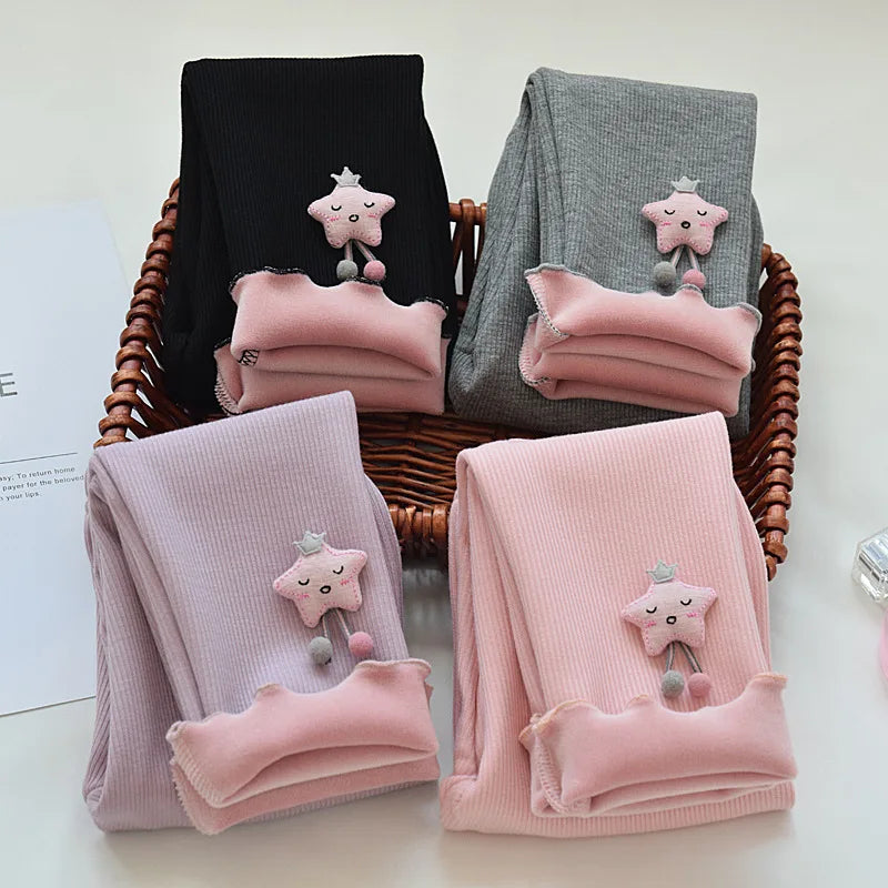 Leggings cálidos para niñas, pantalones de invierno para niños, pantalones largos, ropa gruesa de otoño e invierno para niños, pantalones para niñas, mallas de 2 a 10 años