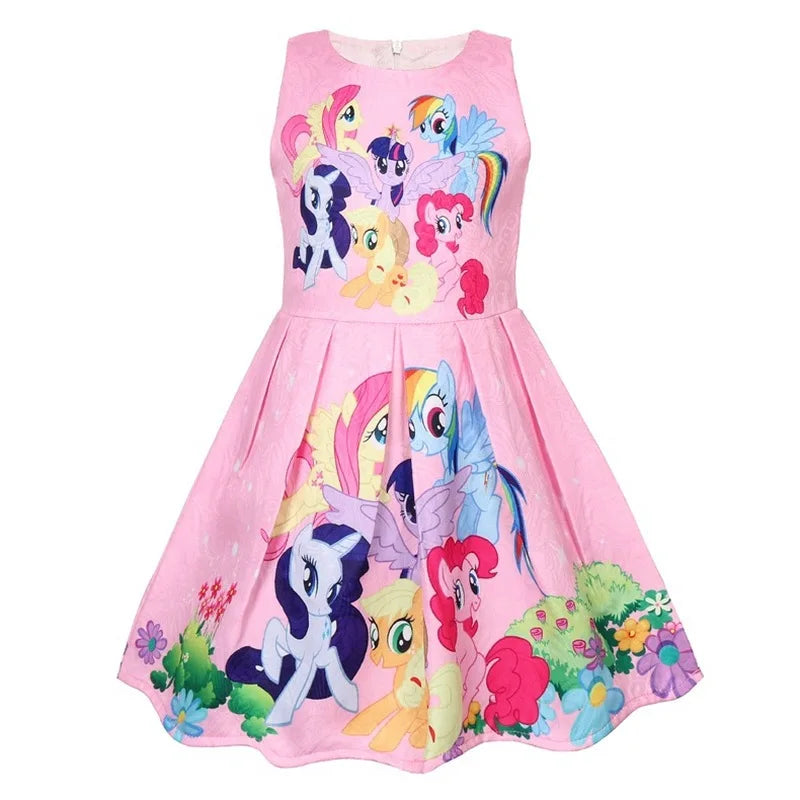 Baby Dresses Cute Elegant Dress Kids Party Christmas Costumes Children's Clothes Princess Pony Dress for Little Girls Unicorn