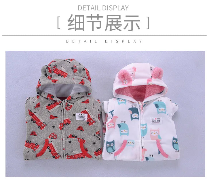 Baby Clothes Warm Toddler Bebe Jumpsuit Spring Outfits Bebe Rompers Hooded Double Zipper Boys Coveral Girls Clothing Fleece Suit