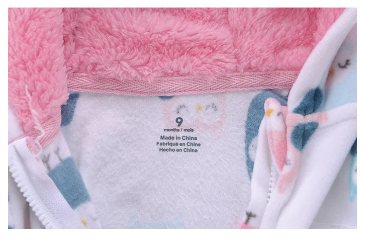 Baby Clothes Warm Toddler Bebe Jumpsuit Spring Outfits Bebe Rompers Hooded Double Zipper Boys Coveral Girls Clothing Fleece Suit