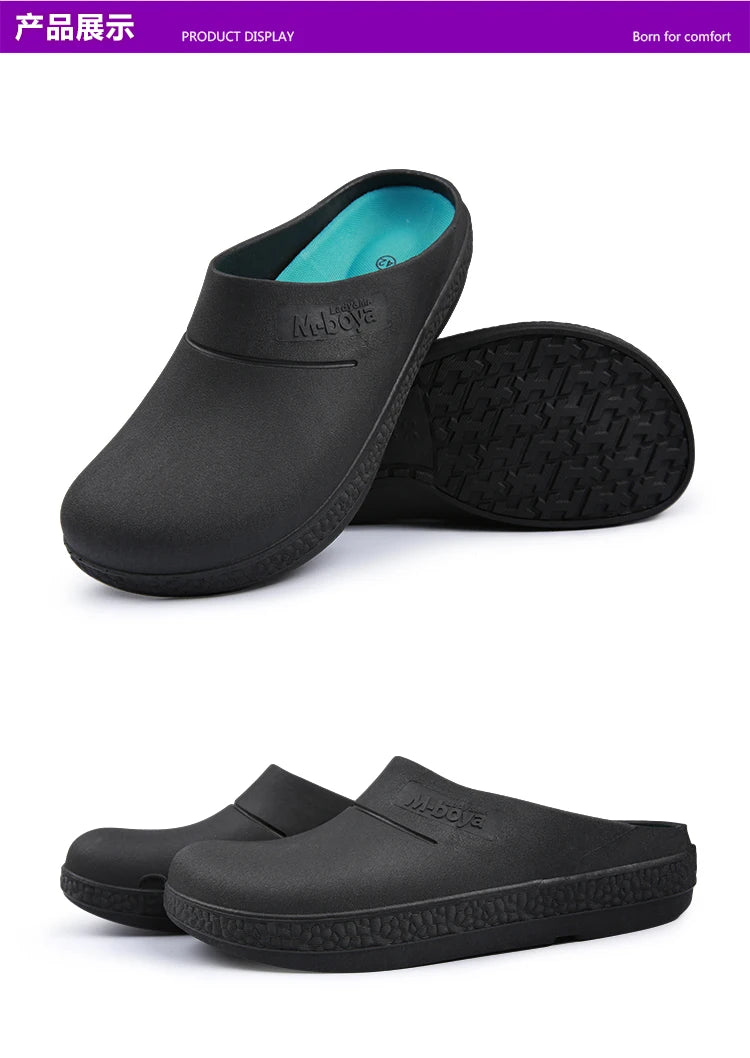 New EVA Unisex Chef Shoes Waterproof Oil-proof Kitchen Work Cook Footwear Non-slip Hotel Restaurant Men Slippers