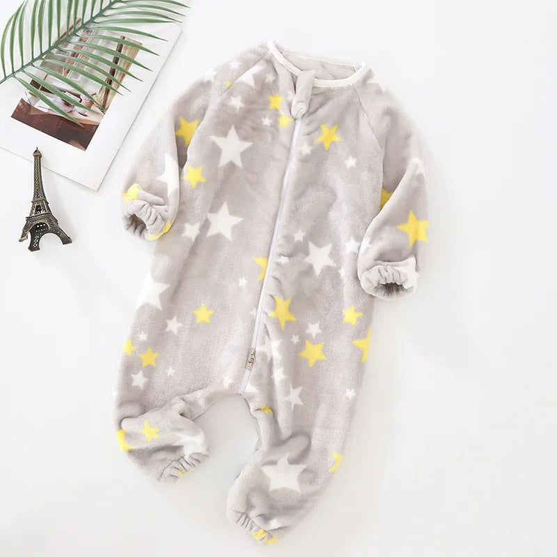 Baby Pajamas For Boys Girls Thick Warm Pajama Autumn Children Flannel Onesies Jumpsuits Winter Kids Cartoon Blanket Sleepwear