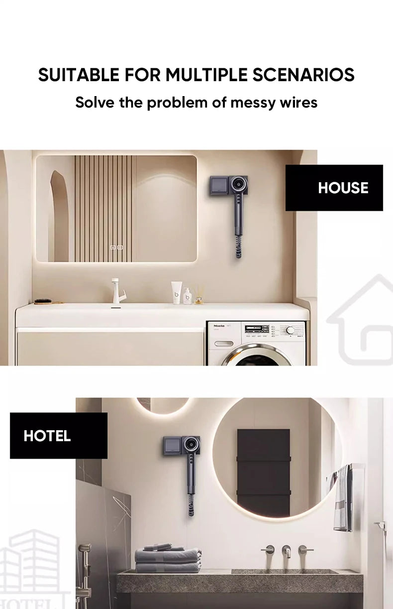 New Model High Speed Hair Dryer Professional Hair Dryer Set Hot Air Brush Ions Wall Mounted Hair Dryer With Spring Wire