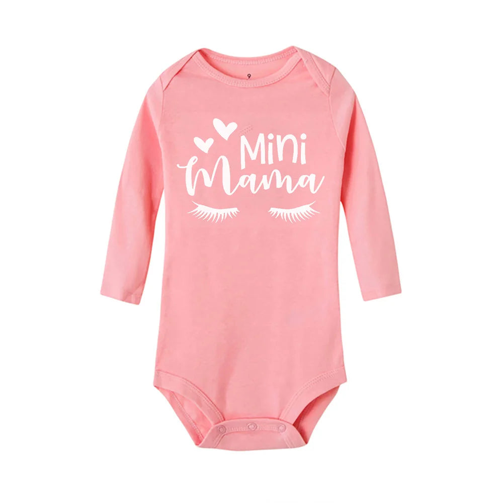 Mini Mama Newborn Baby Bodysuits Boy Girls Autumn Winter Long Sleeve Clothes Infant Child Crawling Jumpsuit Outfits Holiday Gift