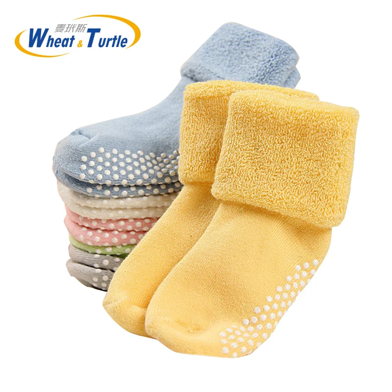 3Pairs DreamShining Cotton Baby Socks Autumn And Winter Thicken Warm Newborn Boy Girl  Floor Wear Antiskid Sock For Kids