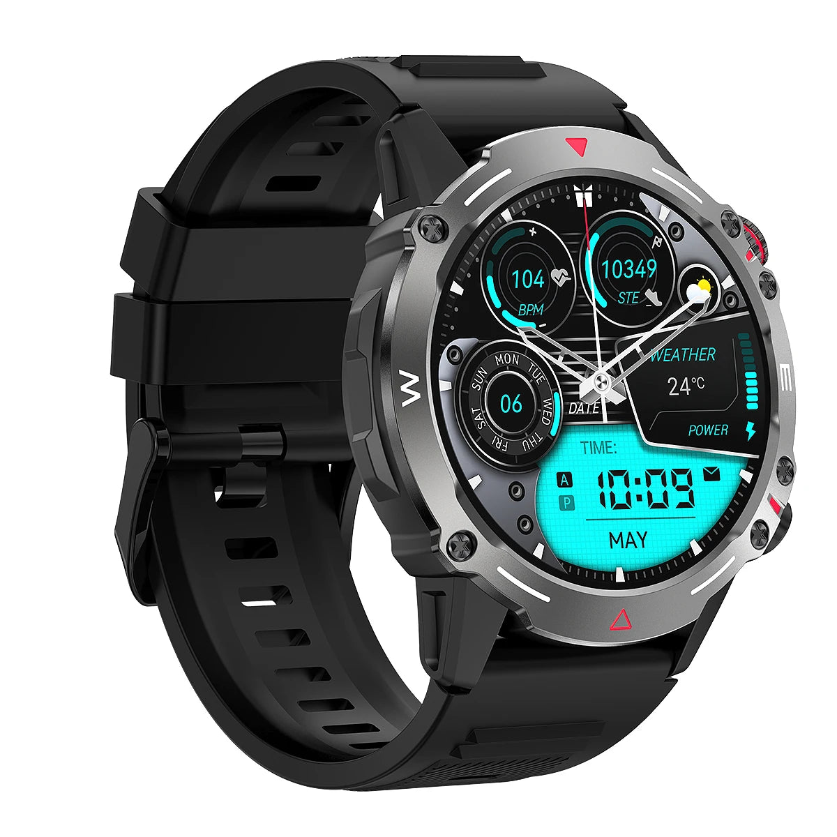 HK87 AMOLED Smart Watch  2024 1.43inch 466*466 Outdoor Sports BT Calling 410mAh Battery Health Heart Rate BP Monitoring  PK AK56