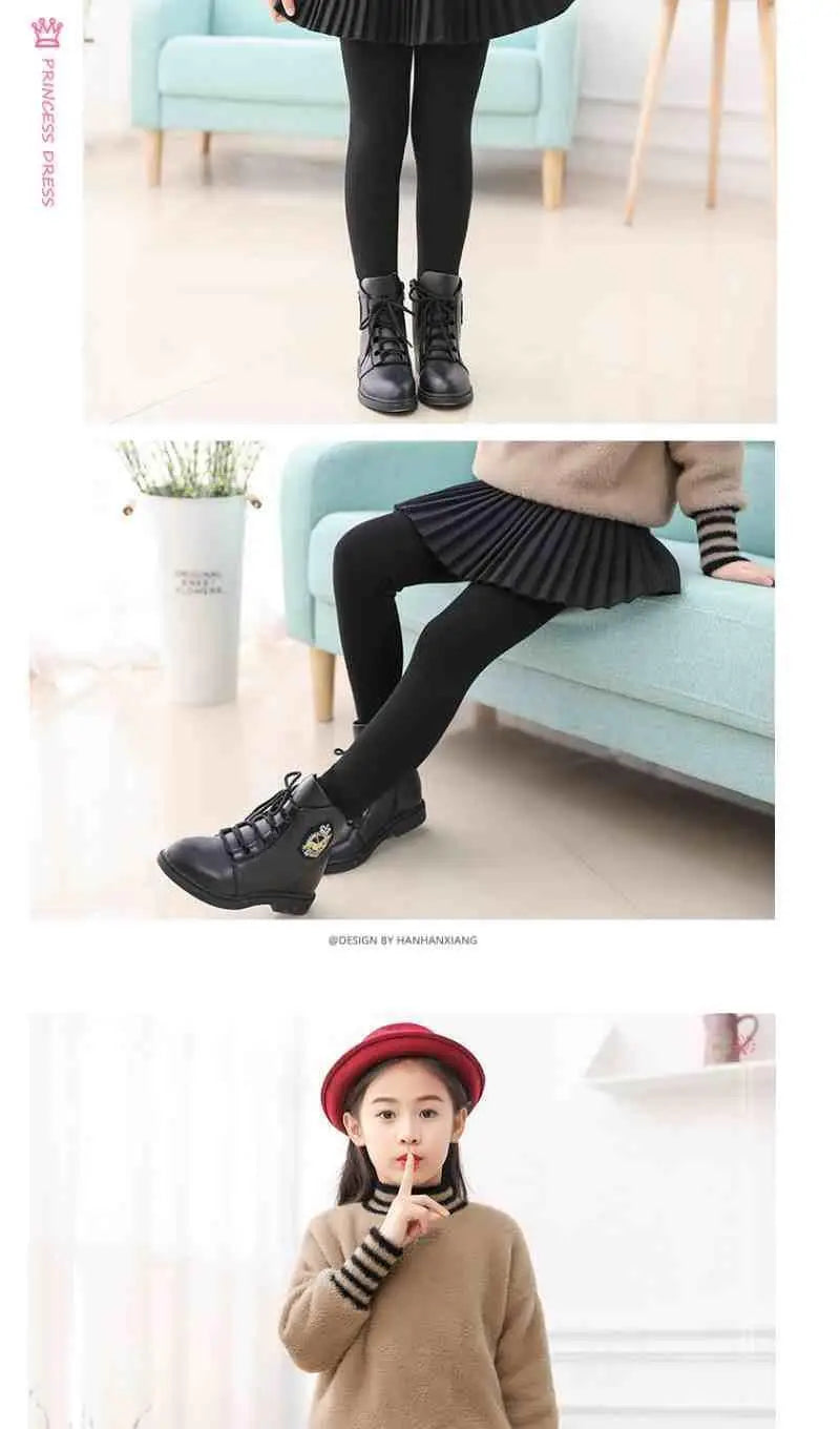 Girls Leggings Kids Autumn Winter Pants Tight for Girls False Two Pieces Culotte Children Skirt-pants Trousers 10 12 13 Years