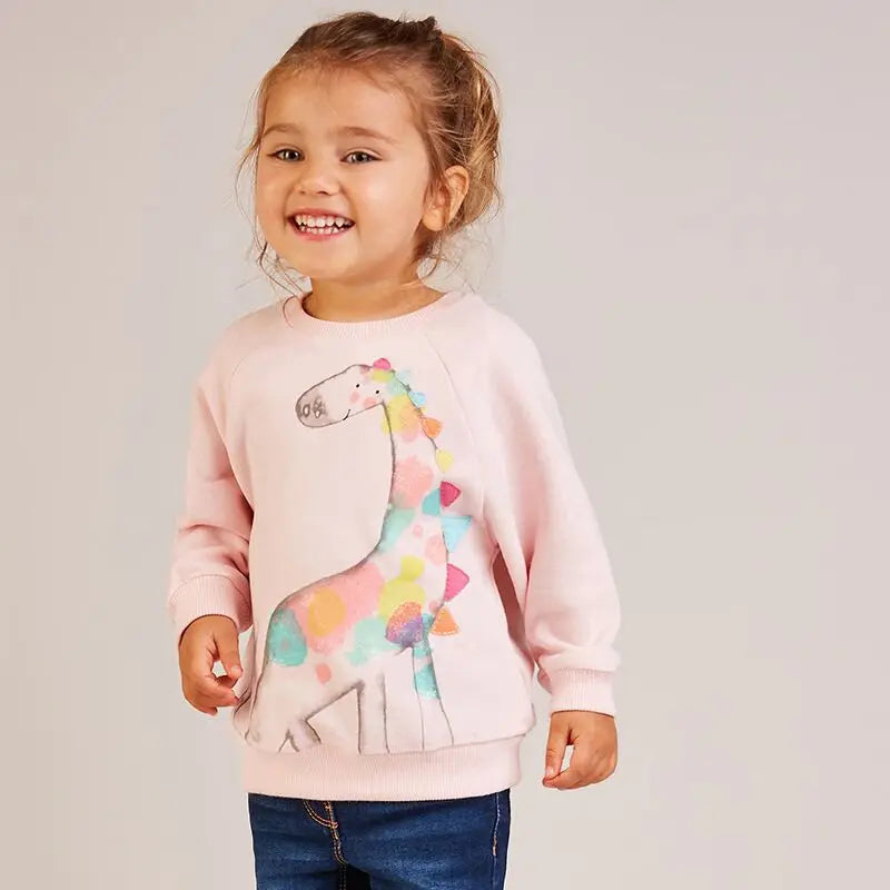 Little maven 2024, ropa para niñas, sudadera con jirafa, ropa informal cómoda de algodón encantadora para niños pequeños de 2 a 7 años