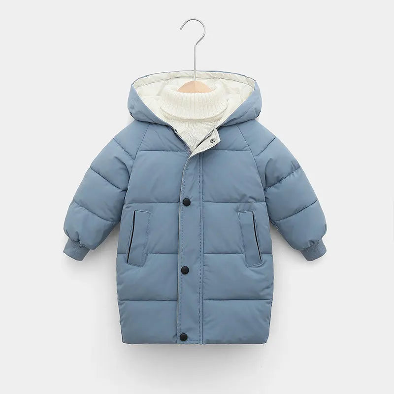 Kids Coats Baby Boys Jackets Fashion Warm Girls Hooded Snowsuit For 3-10Y Teen Children Thick Long Outerwear Kids Winter Clothes