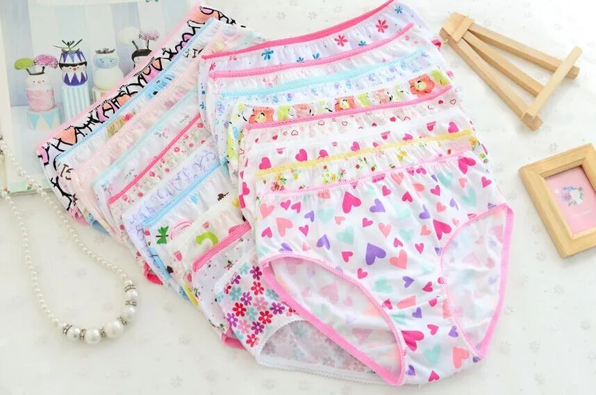 24pieces/Lot 100% Cotton Girls Underwear Chirdren Briefs Girls Panties  Kids Underwear2-12Years