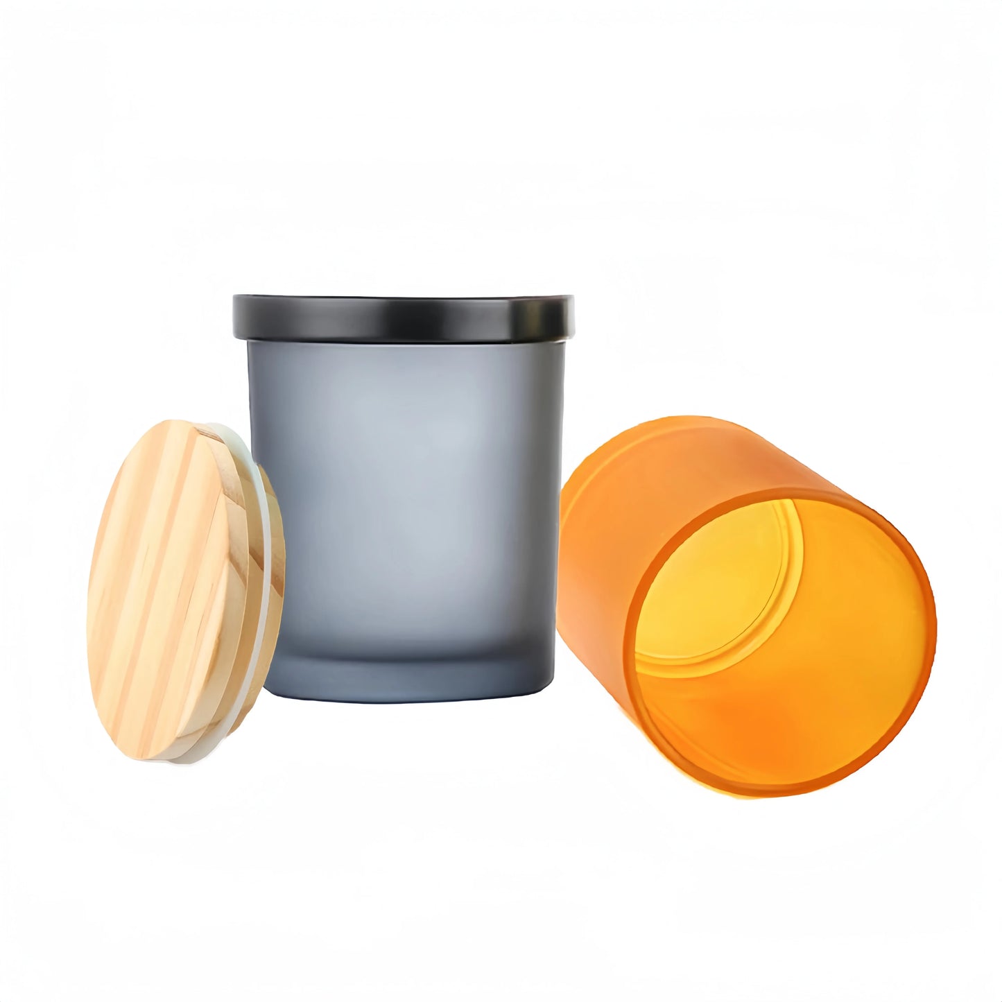 Wholesale 50ml 100ml 170ml 250ml Amber Glass Candle Jars Scented Candle Making Glass Jar Round Candle Containers With Lid